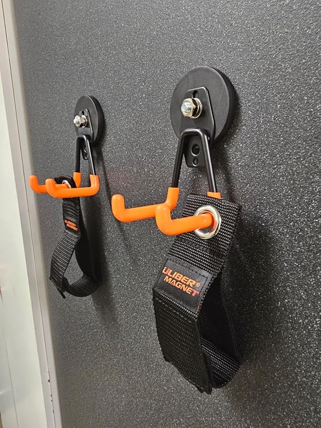 ULIBERMAGNET Heavy Duty Magnetic Garage Hooks,6 Pack Strong Large Magnet Hooks for Power Drill,Garden Tools,Hose,Pegboard,Gar