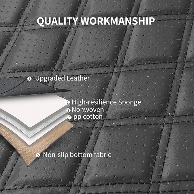 Leather Car Seat Covers, Breathable and Waterproof Napa Leather Automotive Seat Cover, Universal Interior for Cars,Sedans, SU