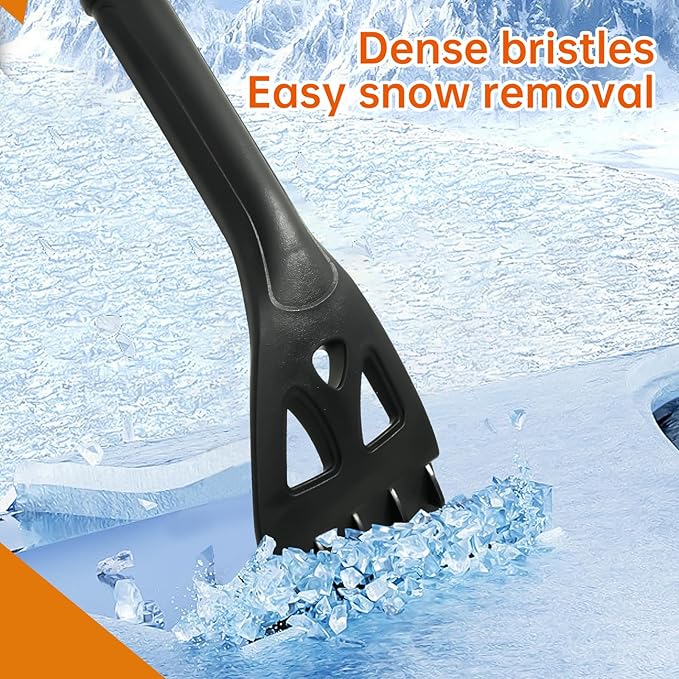 34" Extendable Ice Scraper and Snow Brush for Car Windshield, 360° Rotating (R002)