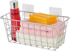 JUNCHU CHERRY 5 Pack Hanging Storage Basket, Bathroom Basket, Household Goods, with Traceless Tape, no Drilling, for Cabinet 