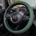PINCTROT Large Size Nappa Leather Steering Wheel Cover, Slim Fit No Bulk Design, One Piece Leather with Breathable Perforatio