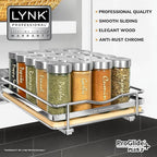 LYNK PROFESSIONAL® Élite™ Pull Out Spice Organization for Cabinets - 8-3/8 inch Wide – Spice Rack for Inside Cabinets – Wood/