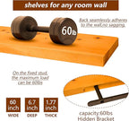 Wooden Floating Shelves for Wall, 48-inch Wall - Mounted Storage Shelves Premium Floating Bookshelf Solid Wood, Rustic Long S