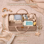 Baby Diaper Caddy Organizer for Nursery – Large Felt Storage Basket for Baby Essentials, Wipes & Diapers – Portable Nursery O