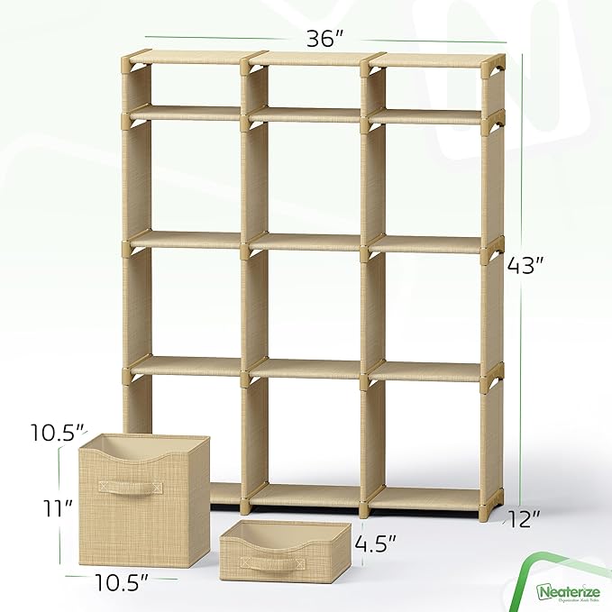 Cube Storage Organizer with Storage Bins Included - The Perfect Closet Organizers and Storage Solution. Includes 12 Storage C