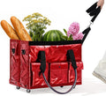 tobyto Reusable Grocery Bag on Wheels, 105L Foldable Rolling Tote, Shopping Trolley 66LBS Capacity - Water-Resistant for Laun