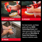 Griot's Garage 6.5" BOSS Correcting Foam Pads for Car Polishing, Buffing, Detailing and Light to Moderate Auto Paint Correction, Durable, Machine-Washable, Pack of 2