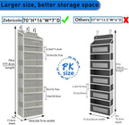 over the door organizer, Solid Bamboo Board (Not Plastic!) 6-Tier Heavy Duty 75LB, 12 Side Pockets, 3 Reinforced Hooks & Anti