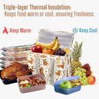 VENO 2 Pack Cooler Bag, Insulated Grocery Bags for Food Delivery, Collapsible Cooler, Reusable Shopping Bags for Groceries, Hard Bottom, Water Resistant, Zippered, Foldable (Holiday Pups, 2 Pack)