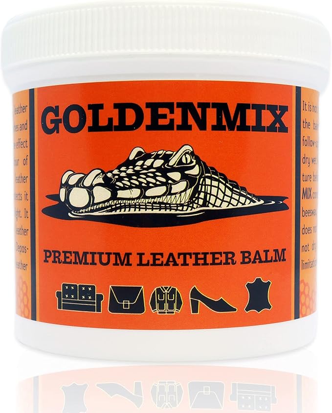GOLDENMIX Beeswax Leather Care Balm - Protector, Conditioner, Polish, Cleaner, and Waterproofing Cream for Shoes, Boots, Car 