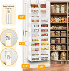 Over The Door Organizer 6 Tiers, Extra Large Behind Door Storage of 12 Compartments, 80 lbs Weight Capacity Hanging Storage O