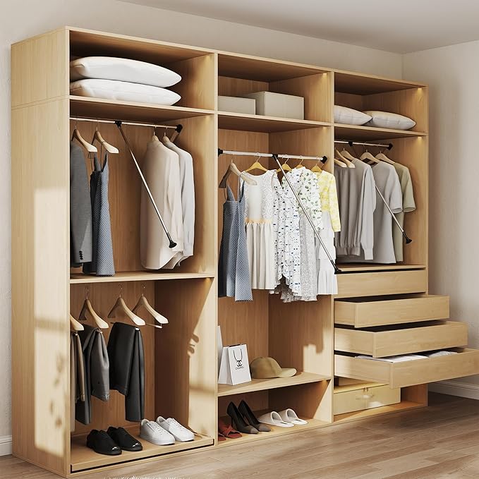 Pull Down Closet Rod, 60 lbs Load Capacity Adjustable 26-35 Inches Stainless Steel Soft-Close Wardrobe Lift with Two-way Buff