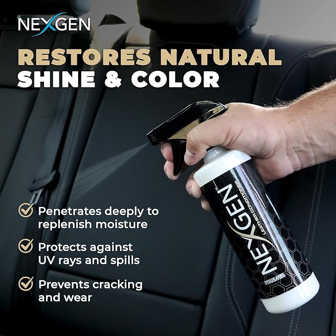 Nexgen Car Leather Conditioner - Quick Spray Interior Conditioner and Leather Restorer - Gentle Liquid Formula, Multi-Purpose