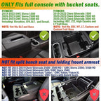 TACOBRO Center Console Organizer Compatible with 2020-2023 Silverado/Sierra 2500/3500HD/ 2019-2022 Chevy Silverado 1500 / GMC Sierra 1500 Accessories - Full-Coverage Insert Tray, ABS material,Red