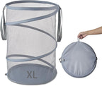 Seiritex Mesh Popup Laundry Hamper 115L Collapsible Laundry Basket Extra Large Capacity Foldable Clothing Storage Basket with