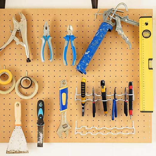 Hanaive 4 Pieces Pegboard Pliers Holder, Holds 11 Plier Per Rack, Steel Pegboard Hooks Pliers Peg Board Organizer Accessories