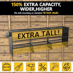 49" W Large Power Tool Organizer Wall Mount, 4 Layer Heavy Duty Metal Tool Storage Rack with 12 Drills Holder, Utility Racks 