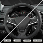 West Llama Microfiber Leather Car Steering Wheel Cover for Chevy Silverado,Tahoe,Equinox,Traverse,Trailblazer,Colorado (Black