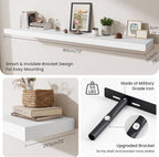 Fun Memories 72 Inch Fireplace Mantel Shelf, 12 Inch Deep Shelves for Display & Wall Storage, Rustic Wood Wall Shelf, Extra L