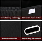 STOREONE Fabric Storage Cube Bins Foldable Organizer Container Collapsible Basket with Lids and Metal Handles, for Home, Bedr