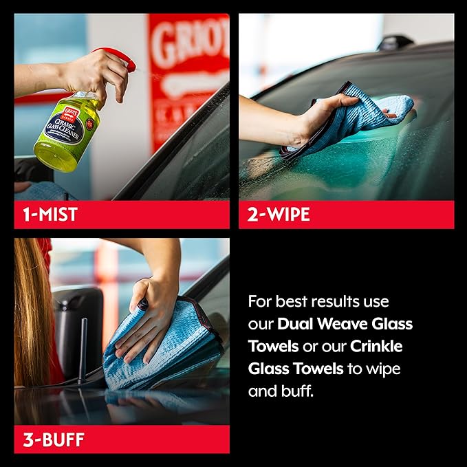Griot's Garage Ceramic Glass Cleaner Spray for Car Windows, Windshields, Mirrors and Home Use, Cleans and Protects, Streak-Fr