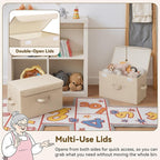 GRANNY SAYS Stoarge Basket with Lid, Decorative Storage Boxes, Closet Storage Bins for Clothes, Collapsible Stackable Organiz