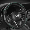 HighnessHwoo 3D Car Steering Wheel Cover Comfort Grip Massage Sporty Anti-Slip Carbon Fiber Faux Leather for F150, Trucks, Je
