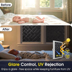 Coavas Total Blackout Window Privacy Film 100% Light Blocking & UV Protection, Static Cling Frosted Privacy Cover No Glue Heat Control Room Darkening Shade for Bedroom, Nursery, 23.6 x 78.7 inches