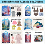 PFEYRPK Lightweight Compression Packing Cubes for Suitcases, Compressible Expandable Travel Packing Organizer with Clear Toil