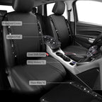 CAR PASS Bling Diamonds Car Seat Covers Front Seats Black Leather Shining Rhinestone Car Floor Mats Carpet with Anti-Slip Nib