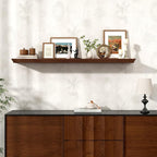Axeman 48 Inch Floating Shelves for Wall, 9.3" Deep Crown Molding Wood Display Shelf with Heavy Duty Invisible Brackets for L