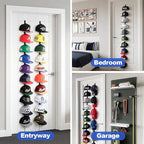 Aoodaily Hat Rack for Door - Two-Way Hanging Caps with Display Hooks and Hanger, Hat Organizer for Baseball Caps, Over the Do