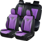 FLORICH Automotive Seat Covers, Seat Covers Full Set, Car Seat Protectors 5 Seats, Purple & Black Automotive Seat Covers Fit 