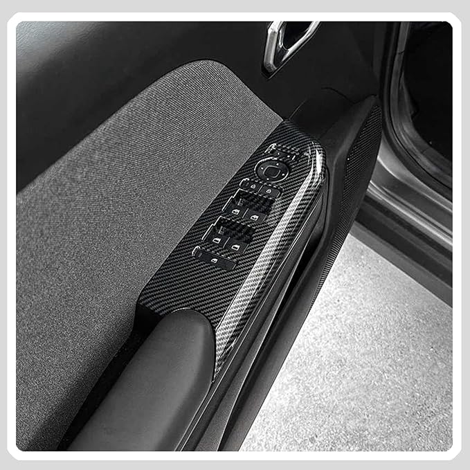 Window Control Panel Cover,for Kia K4 2024 2025 2026, Door Panel Cover,Power Windows Trim - Carbon Fiber Protective Accessories