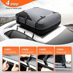 Waterproof Rooftop Cargo Carrier Bag, 100% Waterproof Sealing with Anti-Slip Mat, Fits Vehicles with or Without Roof Rack, 21 Cubic Feet