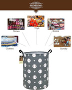 HUNRUNG Laundry Hamper,Large Canvas Fabric Lightweight Storage Basket Toy Organizer Dirty Clothes Collapsible Waterproof for 