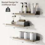 Axeman Picture Ledge Shelf | 16 Inch Grey Floating Shelves Set of 3 | Rustic Grey Wood Wall Shelves with Lip | 16" Picture Sh