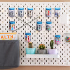 Unittype 20 Set Pegboard Organizer Accessories Peg Boards Jars with Lids Plastic Pegboards Bins Storage Containers Clear Peg 