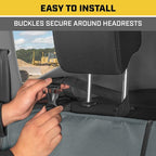 CAT Flexfit™ Gray Rear Seat Cover for Car, SUV, & Truck - Durable Canvas Material Back Car Seat Covers 60/40 Split Bench Prot