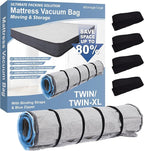 Storage Logic Foam Mattress Vacuum Bag with Blue Zipper, Mattress Storage Bag, Straps Included, Twin/Twin-XL