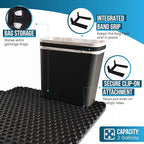 Car Trash Can for Car Garbage: Car Waste Bin w/Floor Mat Clip, Bag Securement Band and Liner for Drivers and Passengers; 3 Gallon Garbage Container for Vehicle, Sedan, SUV, Van, MPV & Truck (Black)