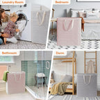 Lifewit 2 Pack Laundry Basket 100L Each, Collapsible Clothes Hamper with Reinforced Handles, Freestanding Waterproof Design f