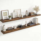 72 Inch Floating Shelves for Wall, 8 Inch Deep Floating Shelf for Storage & Display, Wall Mounted Shelf with Invisible Bracke