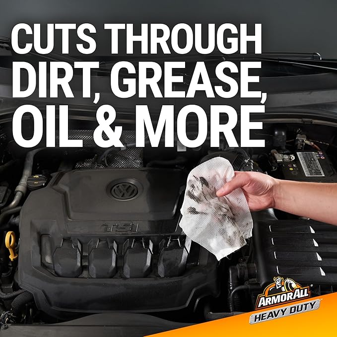Armor All Heavy Duty Cleaning Wipes, Disposable Car Wipes (75 Count)