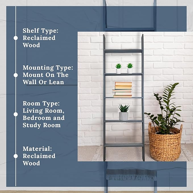 BARNWOODUSA Throw Blanket Ladder – Fully Assembled Reclaimed Wood – Rustic Decorative Ladder for Towels, Quilts, & More – Per