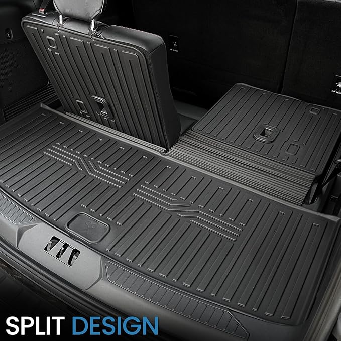 Cargo Mat with Backrest Mat for 2020-2025 2026 Ford Explorer Car Mat Accessories, All Weather TPE Cargo Liner Trunk Mat Active/ST Line/ST/Platinum(Cargo Mat with Backrest Mat)