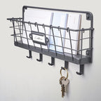 Spectrum Key Holder Wall Mount Mail Organizer for Entryway Office Kitchen Bedroom Storage Organization, Vintage Living Indust