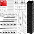300-Piece Pegboard Hook Set, Pegboard Organizer Accessories for Hanging, Durable Metal Hooks for Tool Organization, Garage, W