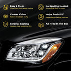 Ceramic Car Headlight Restoration Kit, No Sanding, Removes Yellowing and Cloudiness, Restores Clarity to Like New Look, No Po