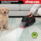 Shop-Vac 3-in-1 Cordless Spot Cleaner, Handheld Upholstery Cleaner with Spray, Rolling Brush and 5.5kPa Suction, 2 Water Tank